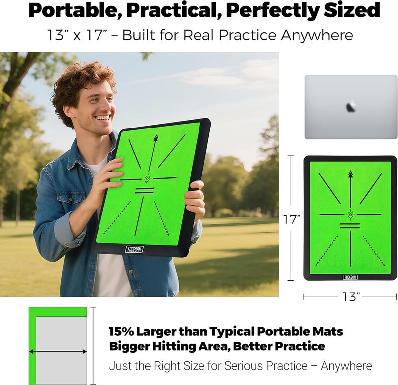 FODESAN Golf Hitting Mat – Practice Mat with Swing Path Feedback & Impact Detection – Indoor/Outdoor Use – Golf Swing Trainer for Home Training – Gift for Golfers, Beginners & Pros - Image 5